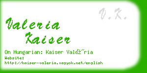 valeria kaiser business card